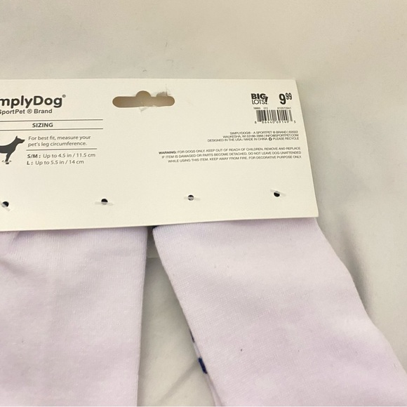 SimplyDog Matching White Navy BFF Human & Dog Socks Dog Sz Small Medium - Picture 3 of 12
